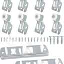 10 Pcs Sliding Closet Door Roller Replacement Kit - Includes 2Pcs N6560 + 8Pcs MP6501 Rollers & Slide Track Hardware, Fits Top-Hung Sliding Wardrobe Door Hardware (3/4"to 1-3/8" Door Thickness)