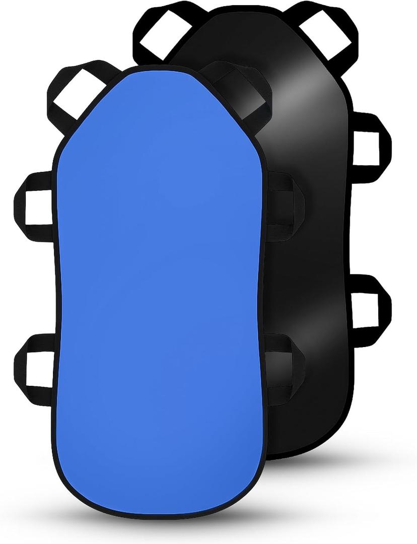 Soulchen 37 Inch Durable Foam Snow Sled for Adults and Beginners, Large Lightweight Snow Sled with 6 Handle, Winter Outdoor Fun, Backyard & Hill Use (Blue)