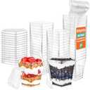 Emporio Kitchen 5oz Plastic Dessert Cups with Lids and Spoons - Appetizer Cups for Pudding, Parfait, Ice Cream, and Cocktails, BPA-Free, Clear Reusable Serving Cups, Elegant Design, Pack of 100