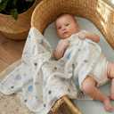 GLLQUEN BABY Receiving Blanket Boy Cotton Muslin Swaddle Blankets Girl Newborn Squares Breathable & Soft Thin Baby Blankets Cloths Double Absorbent Infant Swaddling Wrap - 6 Pack (Blue Astronaut)