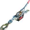 Come Along Winch - 4400 lbs/2T Pulling Capacity,12ft Steel Cable,2 Hooks,Dual Gear Power Puller,Automotive Hoist Cable Puller for Vehicle Rescue,Construction,and Farm