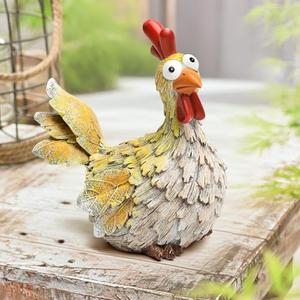 Wiresusan Outdoor Farmhouse Funny Chicken Statues Garden Cute Chicken Decorations Resin Animal Figurines Hen Yard Art Sculpture for Farm, Garden, Patio, Lawn, Outside Home Hen Decor