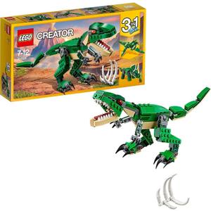 Lego 31058 Creator Mighty Dinosaurs Toy, 3 in 1 Model, T. rex, Triceratops and Pterodactyl Dinosaur Figures, Gifts for 7-12 Year Old Kids, Boys & Girls