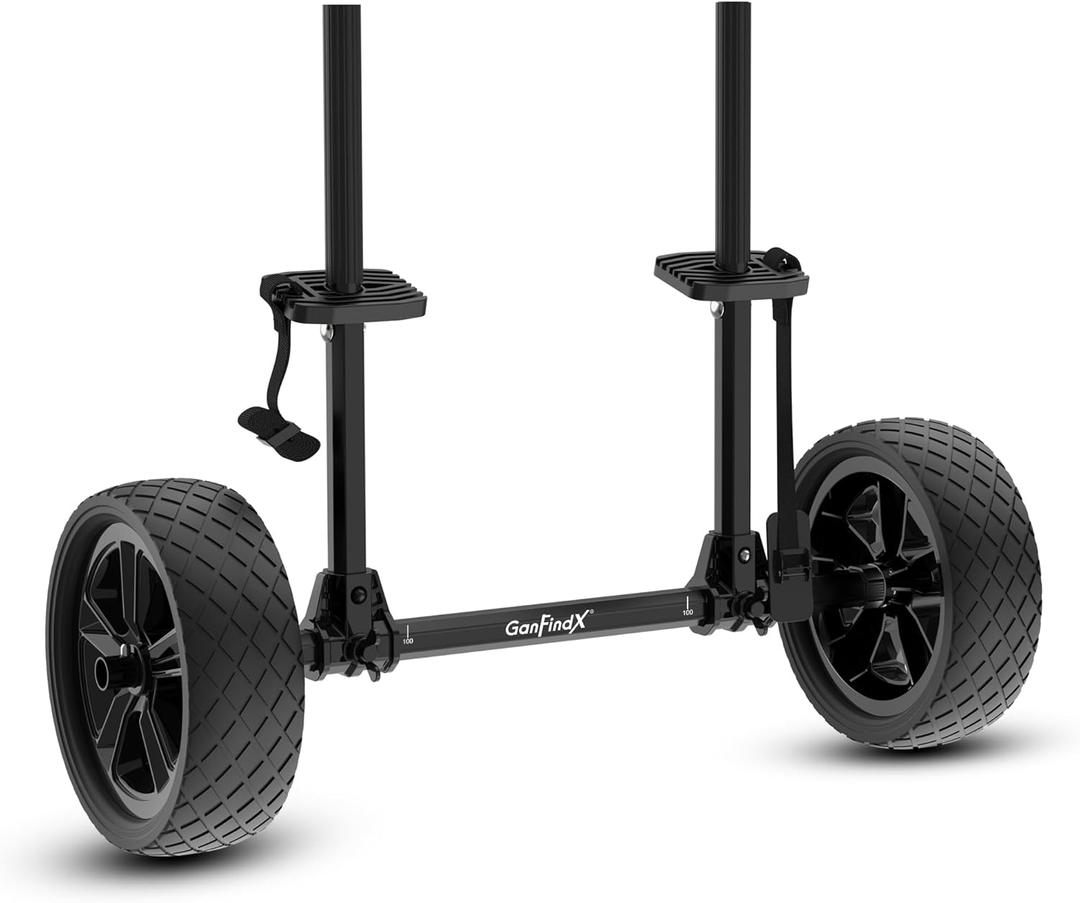 GanFind Kayak Cart Canoe Trolley Carrier Kayak Accessories Transport Dolly with Solid Foam Wheels Detachable Frame Pole and Crossbar