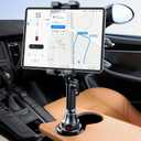 Miracase Cup Holder Tablet Mount for Car, [2025 Latest Upgraded] Adjustable Long Neck Car Tablet Holder Friendly Compatible with iPad, Pro, Air, Mini Samsung Galaxy Tab, All 6.1-12.9" Tab