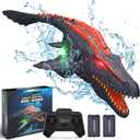 Remote Control Dinosaur Toys for Kids, 2x1000mAh RC Boat Mosasaurus Water Toys for Swimming Pool Bathroom, Birthday Gifts for 3 4 5 6 7 8-12 Year Old Boys Girls Christmas (Mosasaurus)