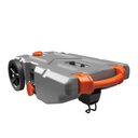 Camco Rhino 36-Gallon Camper/RV Tote Tank - Features Large Heavy-Duty No-Flat Wheels & Built-In Gate Valve - Removable Steel Tow Adapter, 3’ Sewer Hose & More RV Accessories (39006)