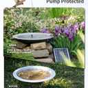 POPOSOAP 6.5W Solar Pond Filter Built-in Battery Backup, Solar Water Fountain Pump with Pond Filter, 8 Nozzles & PVC Tubing for Bird Bath, Small Ponds, Fish Tanks, Water Features P3065D