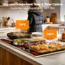 FEPPO Electric Warming Tray with Independent Temp & Timer Control, 2-in-1 Modular Food Warmer for Parties Buffet, 31"x15" Glass Surface Warming Mat for Food, Ideal for Catering & Gatherings