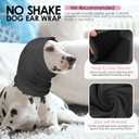 AOFITEE Dog Calming Hoodie, Anti-Slip Headband for Dog Hematoma, Adjustable Dog Ear Muffs Cover for Noise Anxiety, Dog No Shake Ear Wrap for Grooming, Fireworks, Thunderstorms, Drying, Grey Small