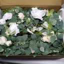 Ling's Moment 10pcs Wedding Chair Decorations Aisle Floral Swag Artificial Pew Flowers Hanging Garland White & Sage Green For Ceremony Reception Church Rose Floral Faux Arrangement Party Outdoor Decor