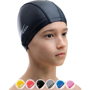 AqtivAqua Kids Swimming Cap for Toddlers & Preschoolers (1-5 Years) Swimming Hat Kids Swim Cap for Little Boys and Girls, Kids Size / Unisex
