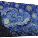 Starry Night by Vincent Van Gogh Classic Wall Art Reproduction Print On Canvas Framed for Home Decor 20" x 40"