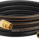 Giraffe Tools Garden Hose 5/8" Custom Length, No Kink, Flexible, Leakproof Water Hose, 600 Burst PSI, 15ft Male Female Fittings,Black Orange
