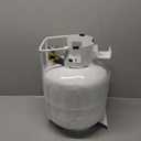 Flame King YSN201HZL 20-LB Steel Horizontal Propane Tank Cylinder for Fire Pits and Tables, Patio Heaters, Barbeques, RVs, and Truck Campers, White