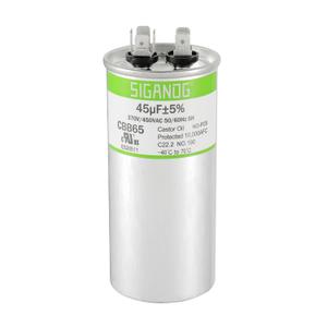 45uF 45 MFD 370V or 450V CBB65 Run Start Capacitor 45 uF 370 450 Volt VAC for Condenser Straight Cool or Heat Pump Air Conditioner