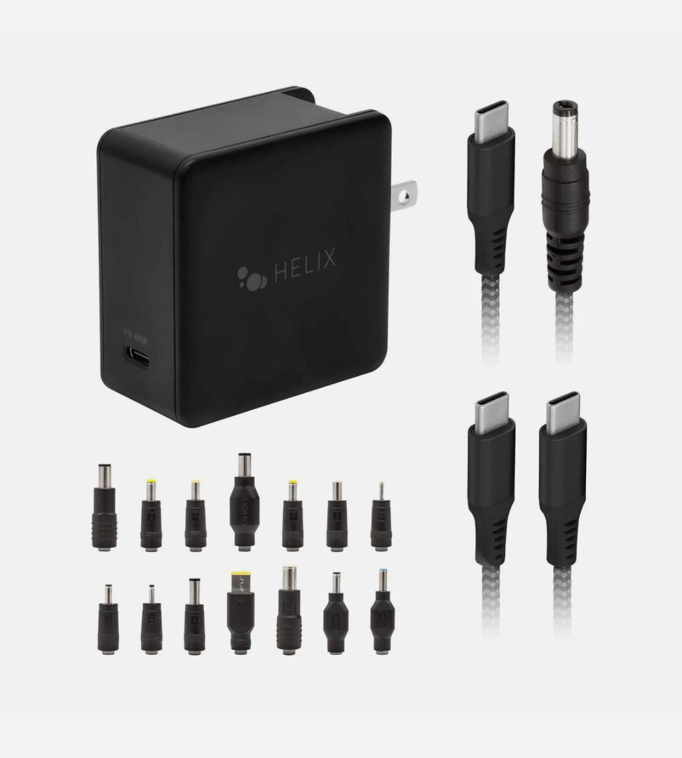 Helix 65W Universal USB-C Laptop Charger Power Adapter (ETHNBC65U) Black