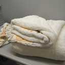 Floral Print Sherpa Comforter Set - King Size 3 Pieces Elegant Flowers Botanical Bedding Set Warm Cozy Beige 1 Quilt with 2 Pillowcases, 104x90 in