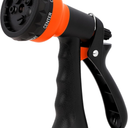 NEXCOVER Garden Hose Nozzle Sprayer - 7 Adjustable Watering Patterns Nozzle for Water Hose, Non-Slip Garden Spray Nozzle for Car Washing, Watering Plants, Pets Showering, Lawns Cleaning, Orange