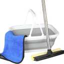 Window Cleaning Kit, Squeegee with Bucket for Windshield Cleaning, Bathroom, Shower Doors, Mirrors, Tiles, and Car Windows (Grey)