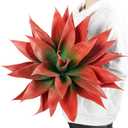 Velener Fall Fake Agave Artificial Plant: Red Fake Succulents Plant for Room Decor and Autumn, Unpotted Faux Agave Plant for Outdoor/Indoor Fall Decor, Red, 28 inches, Set of 1