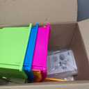 Really Good Stuff Chapter Book Library Bins with Dividers, 8" x 13" x 7" - 4 Pack, Neon | Plastic Shelf Bin Organizer for Classroom Library, Book Organization, Documents, Files, Magazines