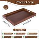 2 Pcs 17 Inch Acacia Wood Serving Trays with Handles, Large Wooden Tray Platter for Ottoman, Breakfast in Bed, Coffee Table, Decorative Rectangular Tray for Living Room Bedroom Kitchen