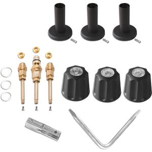 SENTO Bathtub and Shower 3 Handle Tub Trim Set For Gerber Faucets Bathtub Shower, Easy Installation, Heavy Duty Metal, Matte Black