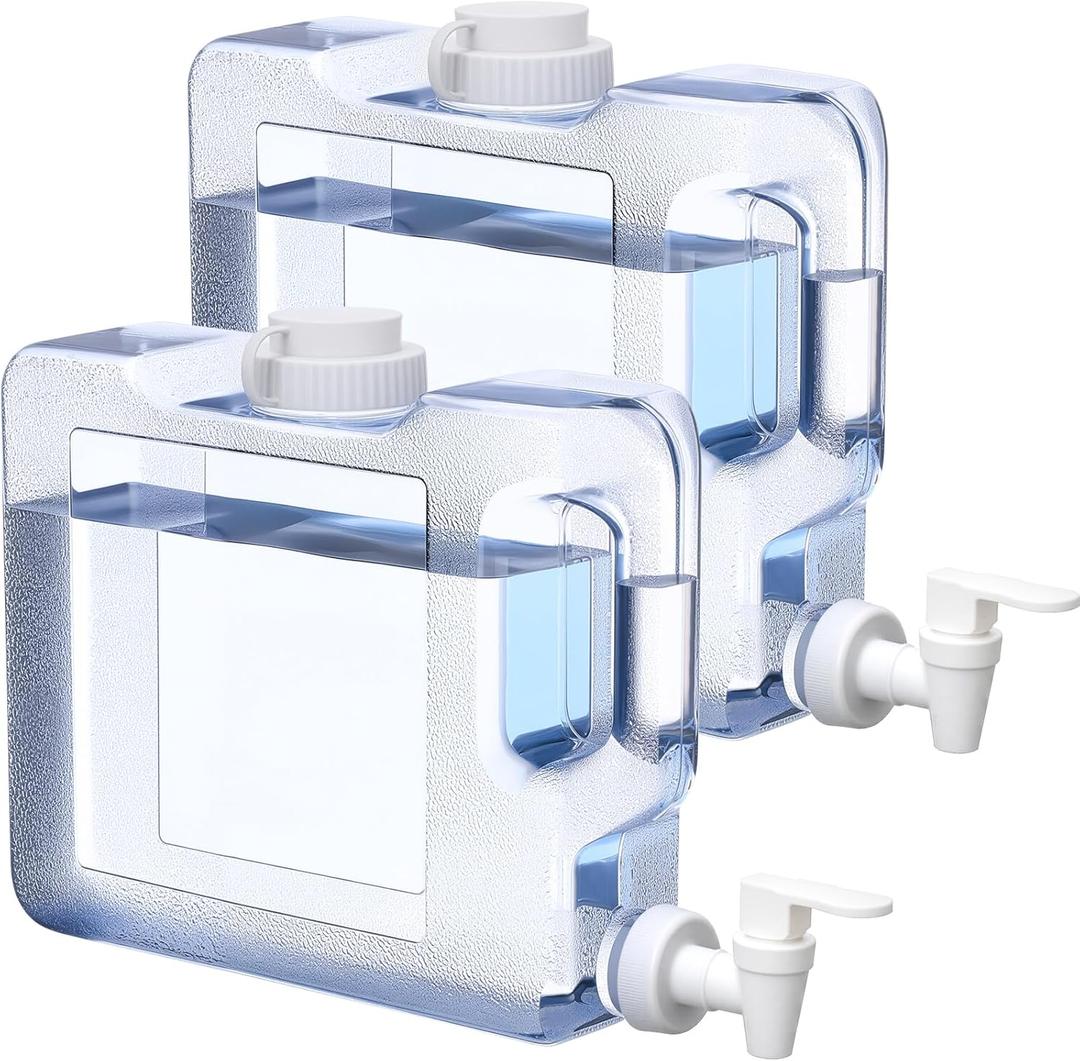 Funnymoom 2 Pack 0. 8 Gallon Fridge Water Dispensers Bottle with Leak-Proof Spigot and Convenient Handle Plastic Cold Juice Beverage Dispenser Jug for Party Refrigerator Drink Juice Iced Tea