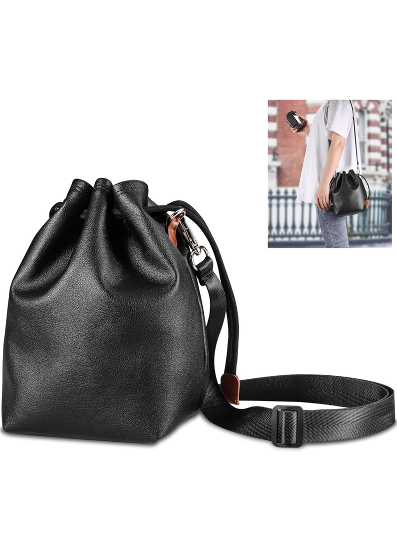 Drawstring Camera Bag Soft Camera Pouch Handbag Lens Pouch Bag Thickened design with soft flannel lining with Mirrorless Cameras/Nikon/Canon/Sony/Fuji Camera Case
