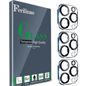 Ferilinso Designed for iPhone 13 Pro Max Camera Lens Protector, Designed for iPhone 13 Pro Camera Lens Protector, 3 Pack 9H Tempered Glass, Night Shooting Mode, High Definition, Case Friendly