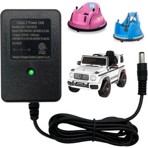 12v Battery Charger for Ride On Toys Bumper Car Charger 12 Volt Charger for Kids Ride On Cars Best Choice Products SUV Powered Wheel Baby Electric Vehicles Class 2 Power Supply Adapter,ETL Listed
