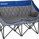 Oversized Double Padded Camping Chair Loveseat, Sapphire Blue
Diamond Quilted Padded Loveseat, 2 Cup Holders & Wine Glass Slots, Heavy-Duty Frame, Portable for Outdoor, Camping, Backyard