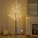 LITBLOOM Lighted Flokced Tree with Fairy Lights 6FT 330 LED, Snowy Tree with Lights for Indoor Outdoor Home Christmas Holiday Decoration