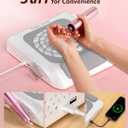 Upgraded Nail Dust Collector with Hand Rest, 10 Speeds, Reusable Filter, Quiet & Rechargeable, Professional Nail Fan Dust Tech Machine for Acrylic Gel Nails Polishing, Salon & Home, White