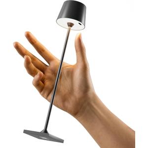 Compact Cordless Table Lamp, Rechargeable LED Night Light, Dual Light Source (RGB Top & Warm Bottom), Touch Control & Timer, Metal Lamp for Bedroom & Kids Room (Black 1pack)