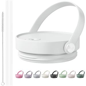 2 x CHEETAH 40 oz Replacement Lid for Stanley Cup,Compatible with Stanley Quencher H2.0 FlowState Tumbler,with Easy Carry Soft Silicone Handle and Straws,Insulated Plastic Spill Leak Proof Lid (Frost)