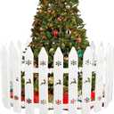 36PCS Christmas Tree Fence Decorations, White Small Plastic Picket Fence Panels, Xmas Indoor Outdoor Gate for Tree Weeding Party Garden Home Decorations (Assembly Needed)