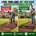 Lawn Leveling Rake for Soil,30x10 in Head,74 in Adjustable Handle