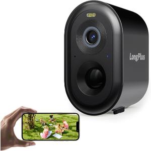 LongPlus Security Cameras Wireless Outdoor Camera Wireless Camera for Home Security, 2K Battery Powered WiFi Cameras with AI Motion Detection, 2-Way Talk, Cloud/SD Storage