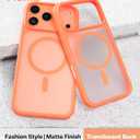 TORRAS Stronger Magnetic & Shockproof for iPhone 17 Pro Max Case, Fit for MagSafe, Military Grade Drop Protection, Camera Control, DIY Button, Slim for iPhone 17 Pro Max Case Translucent Orange