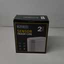 ELPHECO Automatic Motion Sensor Trash Can - 2 Gallon Slimline for Bathroom, Bedroom, Kitchen, Office - White with Gold Trim