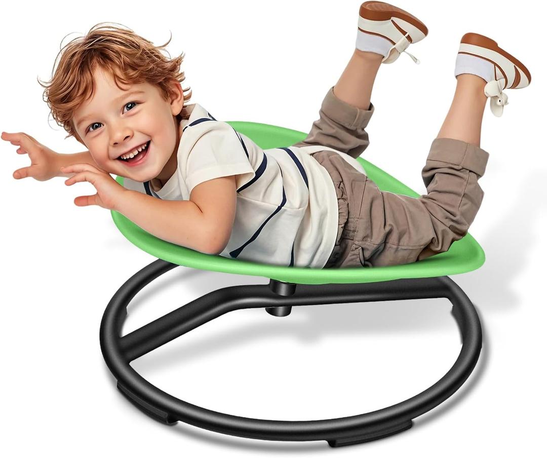 Kids Sensory Swivel Chair, Spinning Chair for Autistic Kids, Sensory Toy for ADHD Children, Training Body Coordination, No Assembly Required (Light Green)