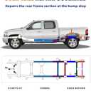 Over-Axle Frame Repair Kit Fit for 07-14 Silverado Sierra 1500 | Short Bed Only, 2WD/4WD, Weld-On Frame Sections at Bump Stop, 11GA E-Coated Steel, Rust Repair for 2007-2014 Chevy and GMC