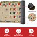 Artoid Mode Watercolor Nutcrackers Merry Christmas Decorative Kitchen Mats Set of 3, Home Party Low-Profile Kitchen Rugs - 24"x35"+24"x59"+24"x72" (Beige)