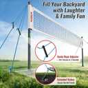 Heavy Duty Professional Volleyball Net Set Aluminum Poles, 32 ft Regulation Portable for Outdoor Backyard Beach, Anti-Sag, Adjustable Height & Length with Carry Bag, Regulation Size 32 x 3