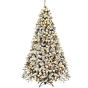 7.5 ft Prelit Premium Snow Flocked Hinged Artificial Christmas Tree with 450 Lights