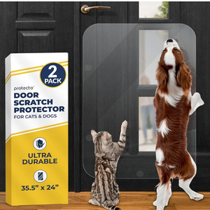 PROTECTO 2 Pack 35.5x24 Door Protector from Dog Scratching Cat & Dog Scratch Guard for Indoor/Outdoor Use Easy Install on Walls, Glass, Screen Doors
