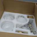 Bagood 3 Light Mid Century Modern Gold Globe semi Flush Mount Ceiling Brass Chandelier 3Light Milk Glass Globe Lights Sputnik Ceiling Light Fixture for Bedroom Living Room Hallway