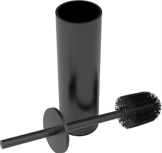 WZKALY Toilet Brush and Holder Set, Stainless Steel Toilet Bowl Brush with Lid, Rust Proof Toilet Cleaner Brush with Caddy, Durable Bristles, Splash Proof, Ideal for Bathroom (2 Pack, Brushed Nickel) Black color